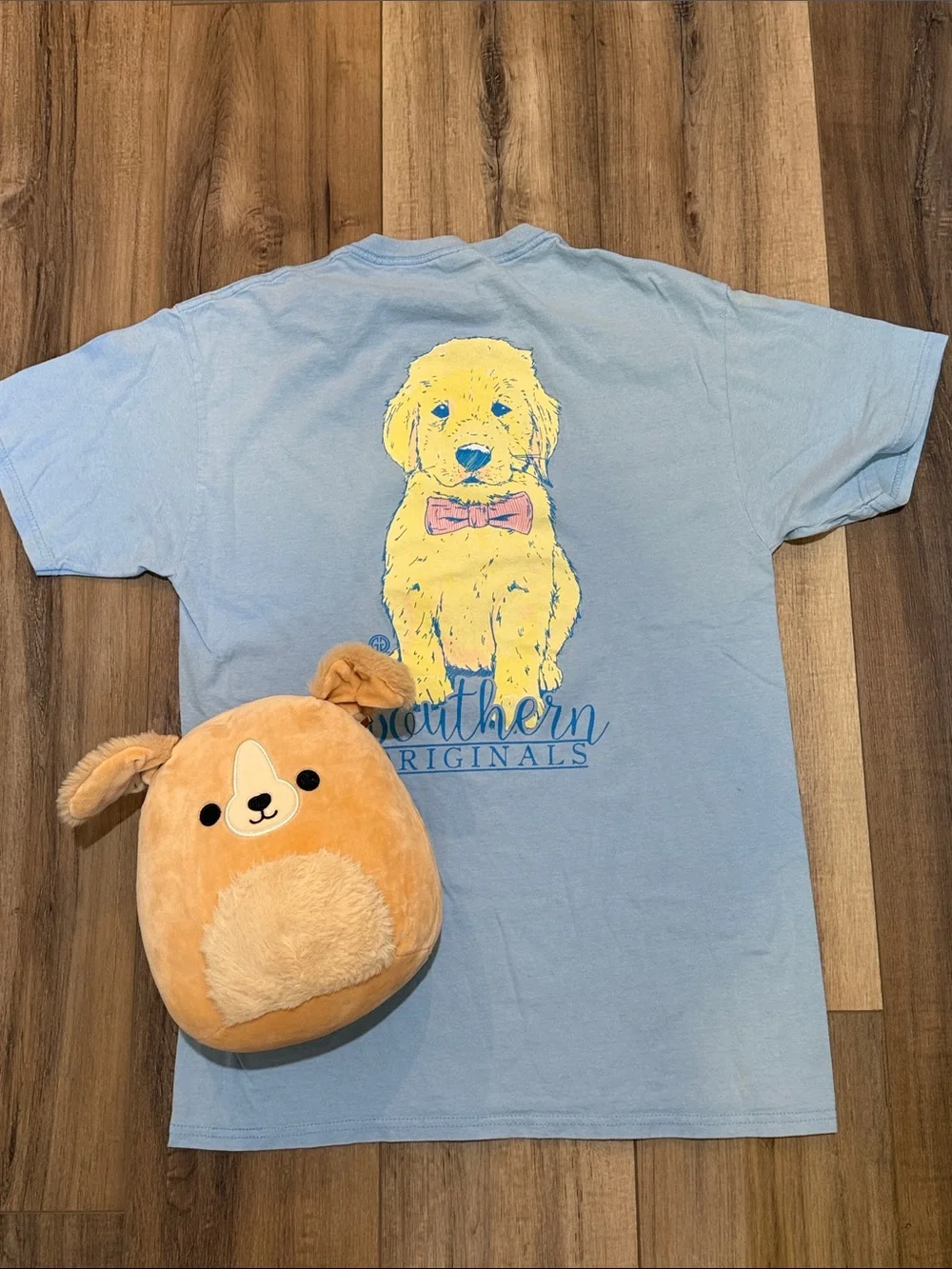 Light Blue Puppy Graphic Tee southern originals golden retriever M Squishmallows